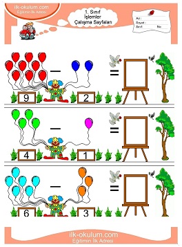 Çocuklar İçin toplam işlemi yaprak testleri 